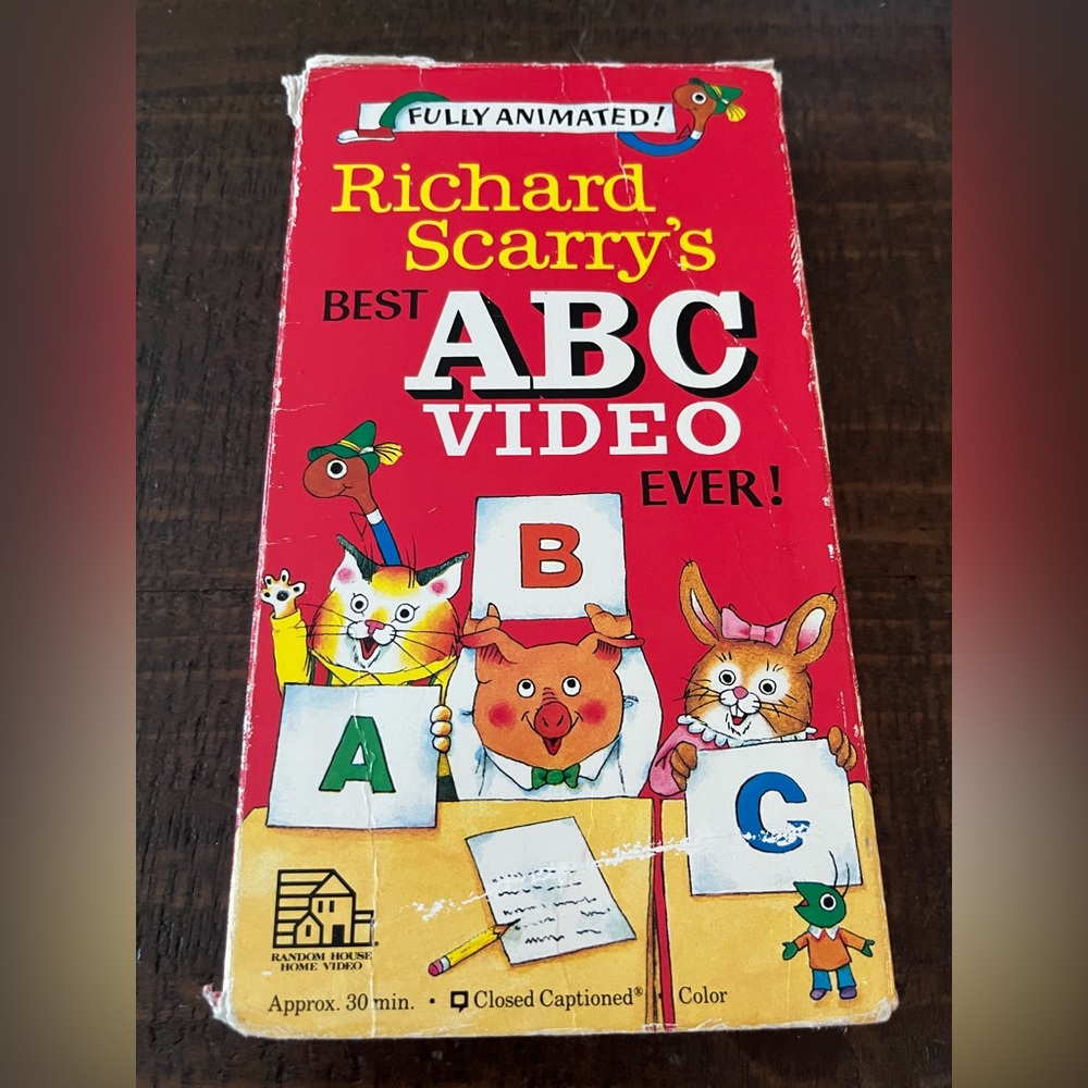 ❤️ 3 for $12 80s Vintage Richard Scarry's Best ABC Video Ever! VHS